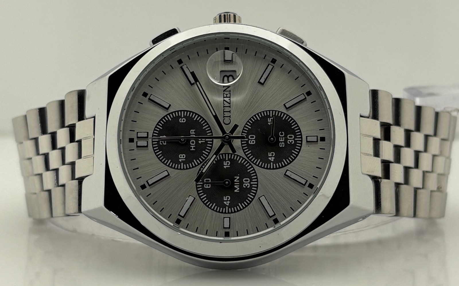 Refurbished Citizen Eco-Drive Chrono Quartz Silver Dial Sub-Sec/Date Wristwatch