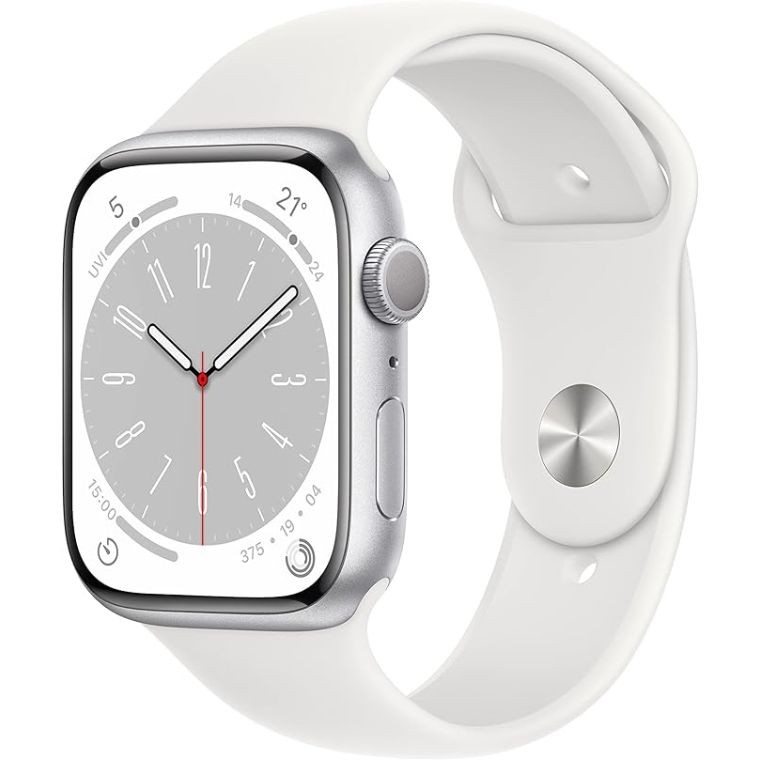 Item One Only Apple Watch Series 8 (GPS Model) 45mm Silver Aluminum Case with Wh
