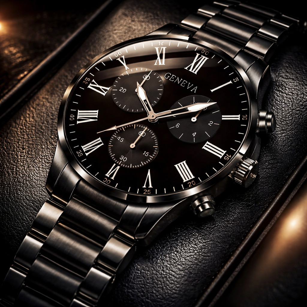 2pcsWaterproof Watch Stainless Steel Quartz Luminous Classic Business Wristwatch