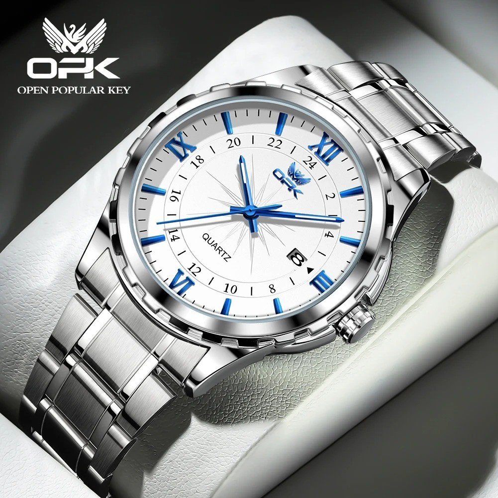OPK Brand Steel Belt Dual Calendar Men’s Quartz Watch 6003