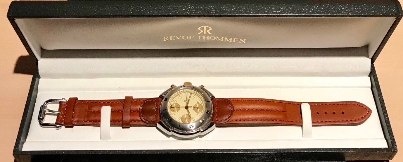REVUE THOMMEN CHRONOMARK 2 Button Auto Chronograph – Valjoux 7750 With Box Steel