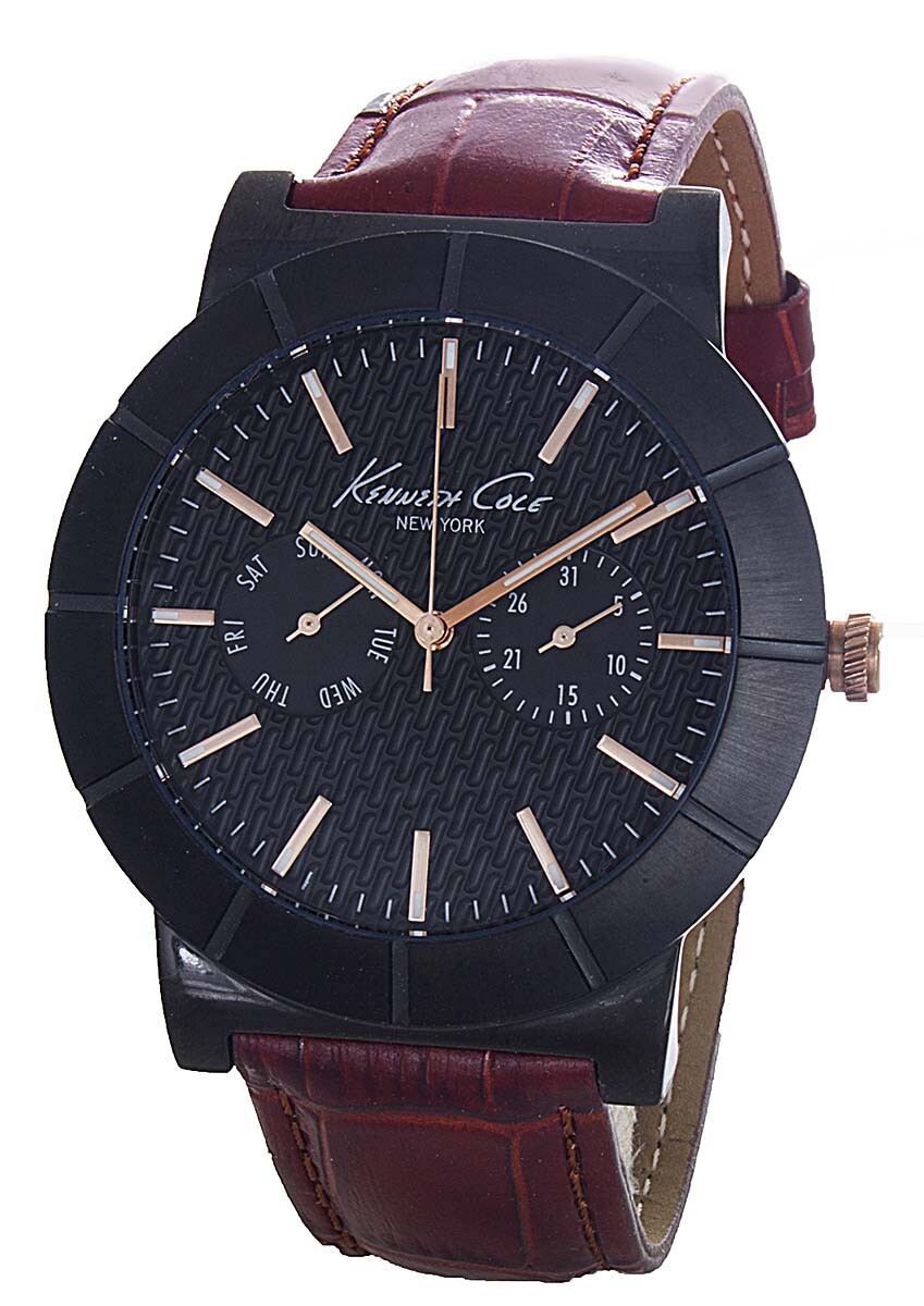 Kenneth Cole New York Black Dial Red Alligator Leather Band Watch KC9312