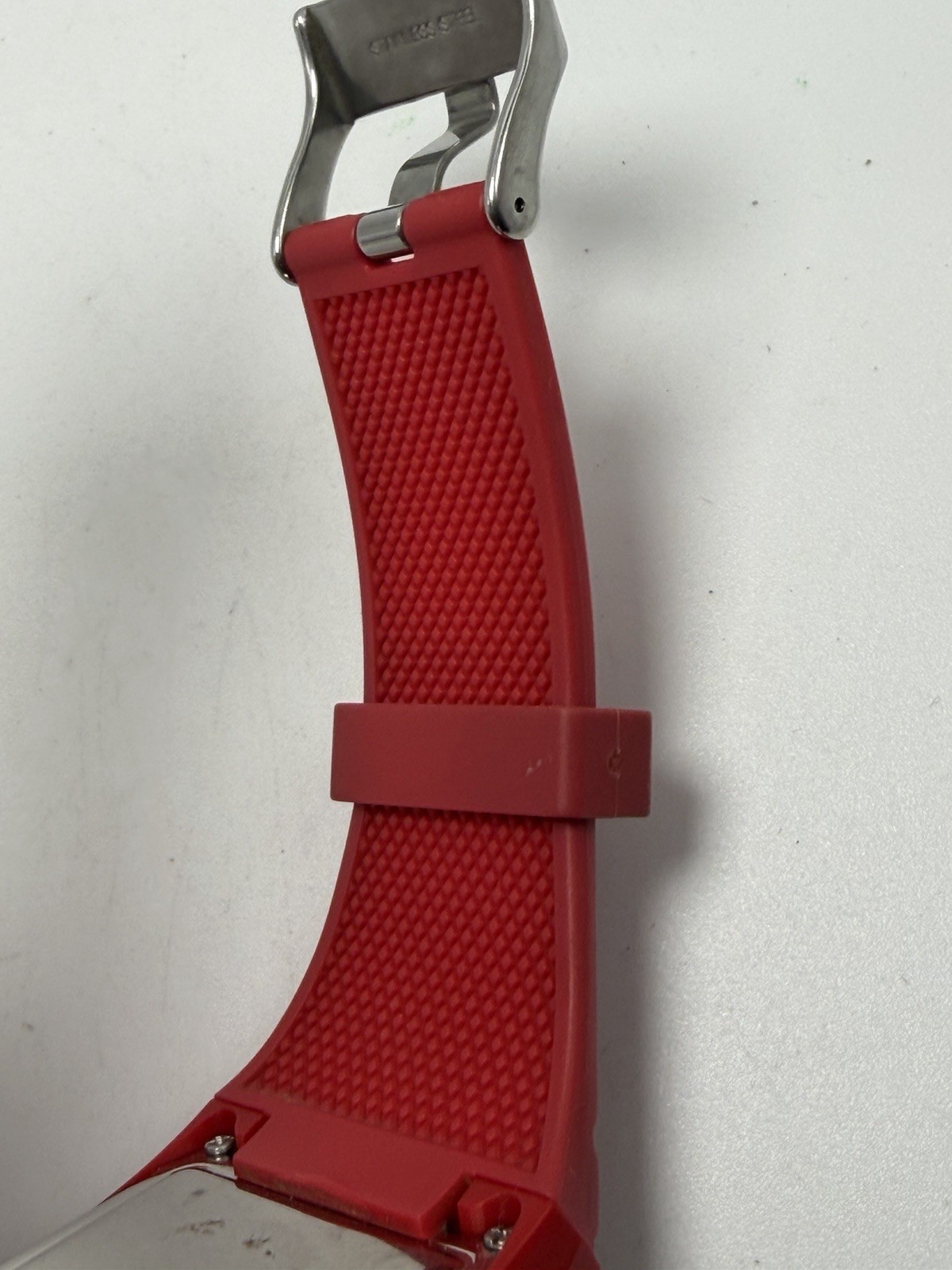 Diesel DZ-7132 New Battery Mens Digital Watch 38MM 8″ Red Rubber Band