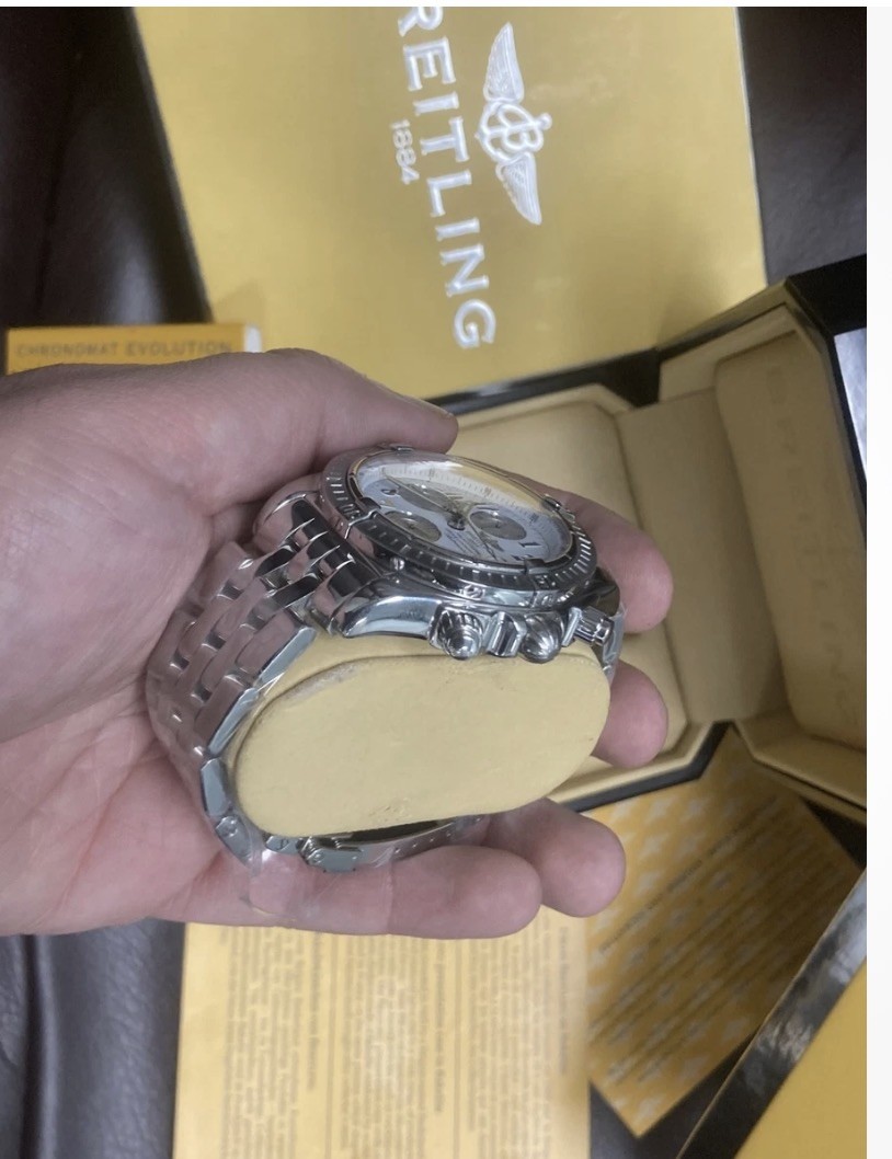 Breitling 44mm A13356 Chronomat Evolution White Dial Chronograph Automatic Date