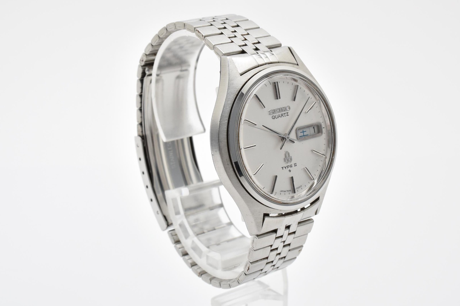 [Exc+5] Vintage SEIKO Type II 7546-7010 Quartz Men’s Watch 6.50inc From JAPAN