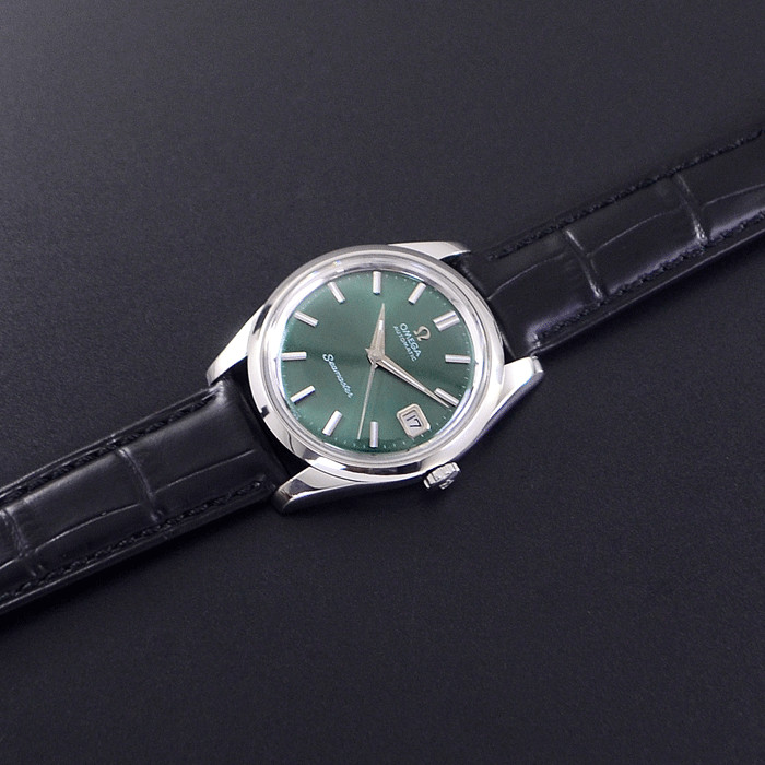 VINTAGE OMEGA SEAMASTER AUTOMATIC EMERALD DIAL DATE DRESS MEN’S WATCH