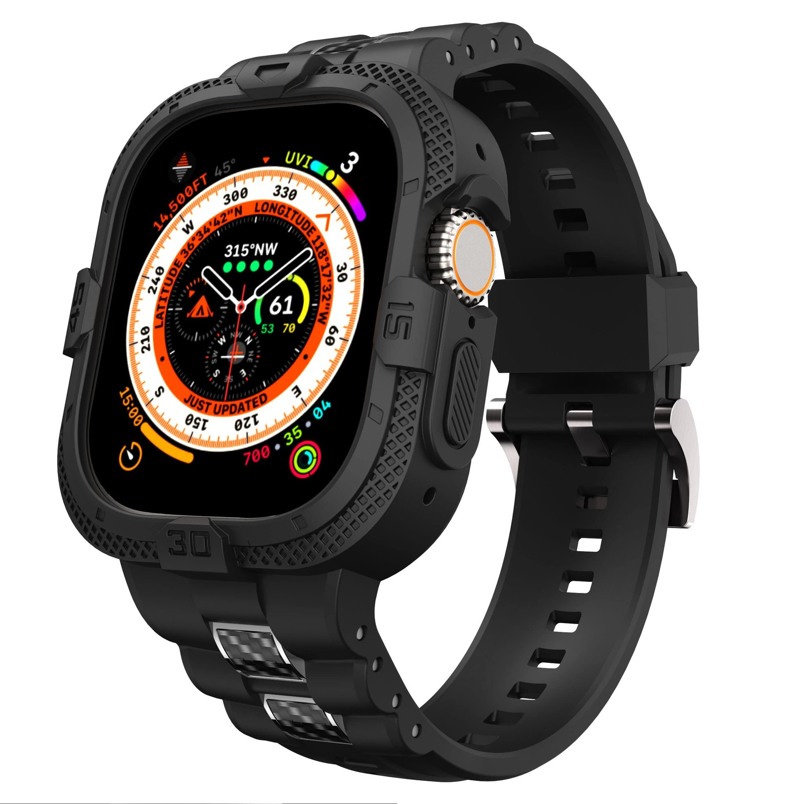 GELISHI Apple Watch Ultra 2/1 49mm Rugged TPU Sport Band Shockproof Bumper Case