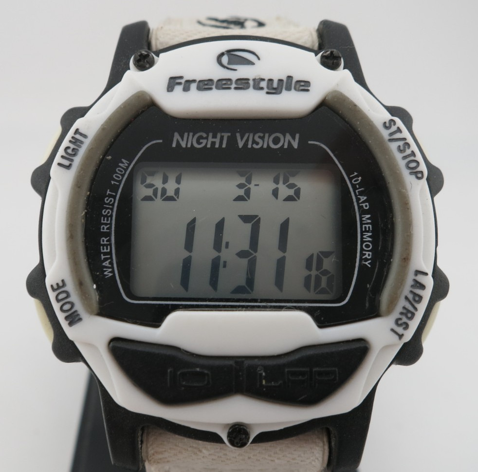 Freestyle Predator Grey, White, and Black Digital Watch – FS84888 – New Battery
