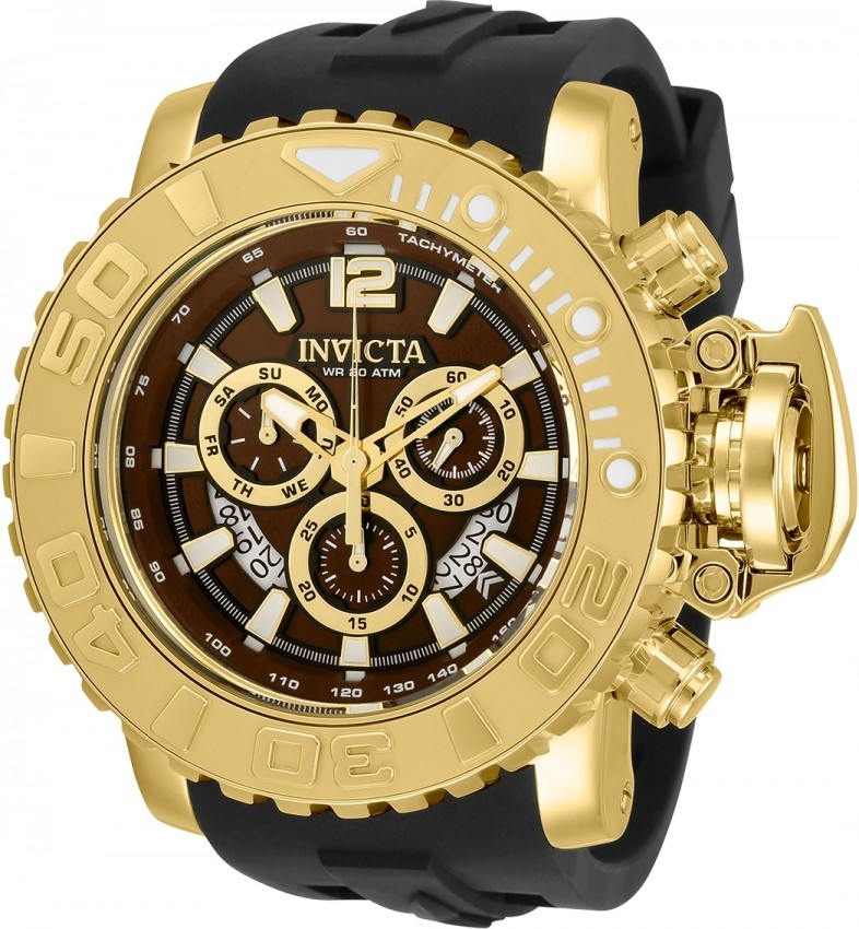 Invicta Sea Hunter Mens Quartz 58mm – Model Number 32622 Black Gold