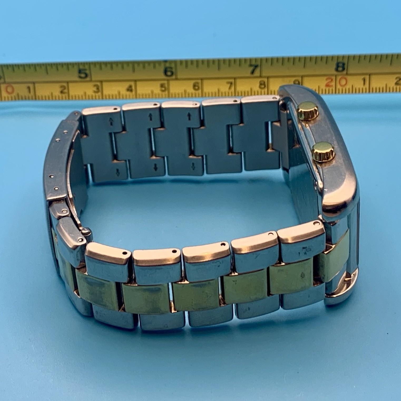 FOSSIL ARKITEKT FS-4228 Men’s Rare Dual Time Tank Watch St Steel Works New Batt