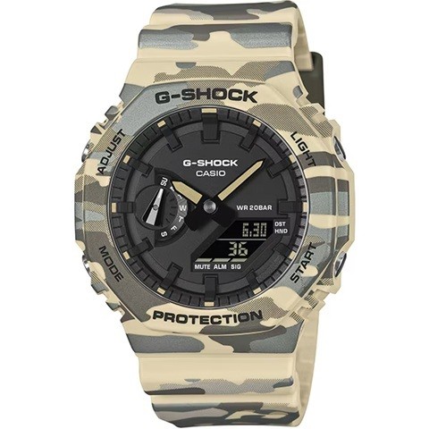 New CASIO G SHOCK GA 2100CM 5AJF Original Camouflage 20 ATM Water Resistant Shoc