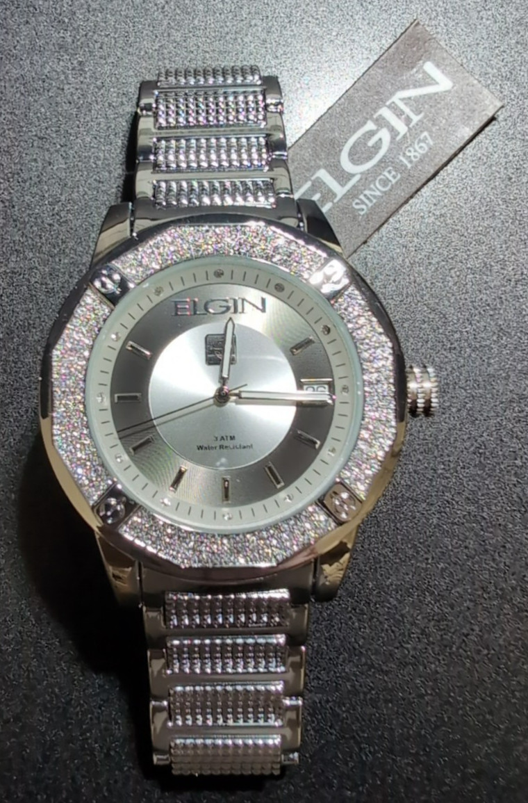 Elgin Men’s Analog Wristwatch with Silver-tone Bracelet Watch-FG160032