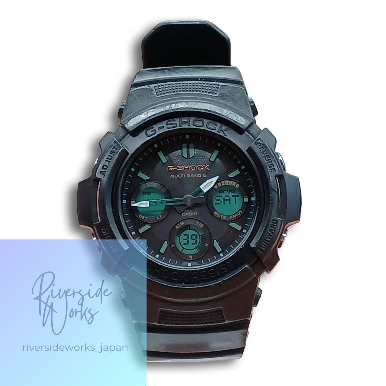 CASIO G-SHOCK AWG-M100RC Black×Green Radio Solar Condition B