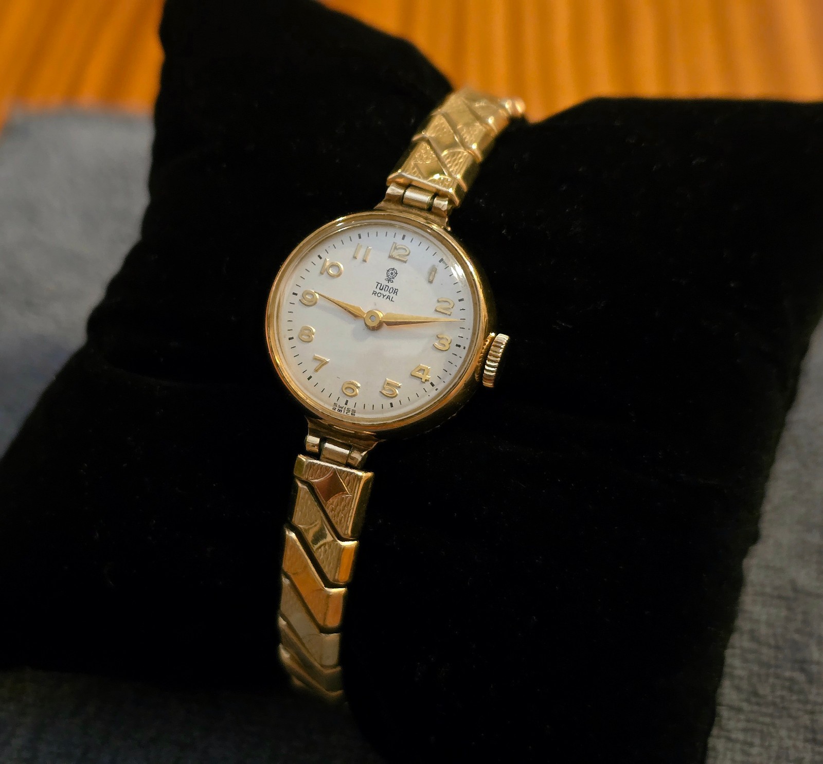 Vintage 1957 Tudor Watch, Solid Gold Case, Works Well, “Rolex” on Case, 20 mm