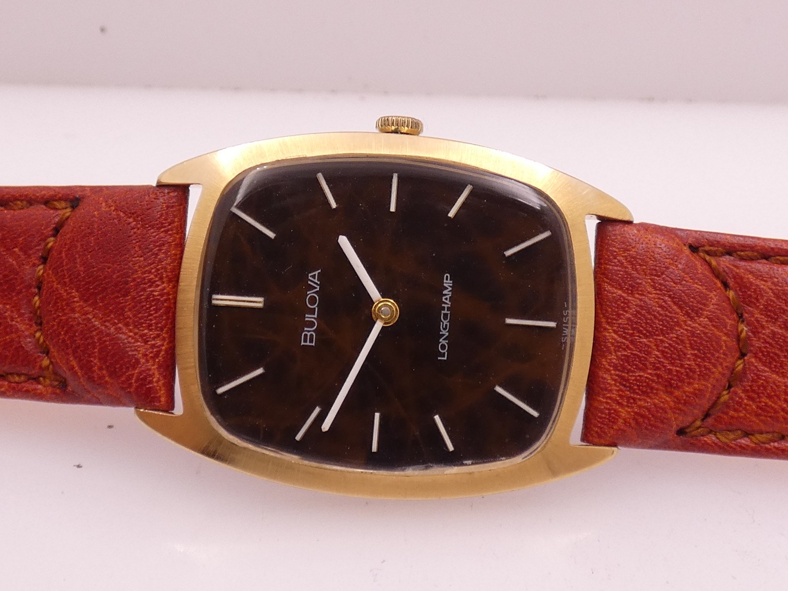 BULOVA LONGCHAMP BARREL VINTAGE ’70s RADICA DIAL 18KT G.F. MANUAL 7630 WATCH