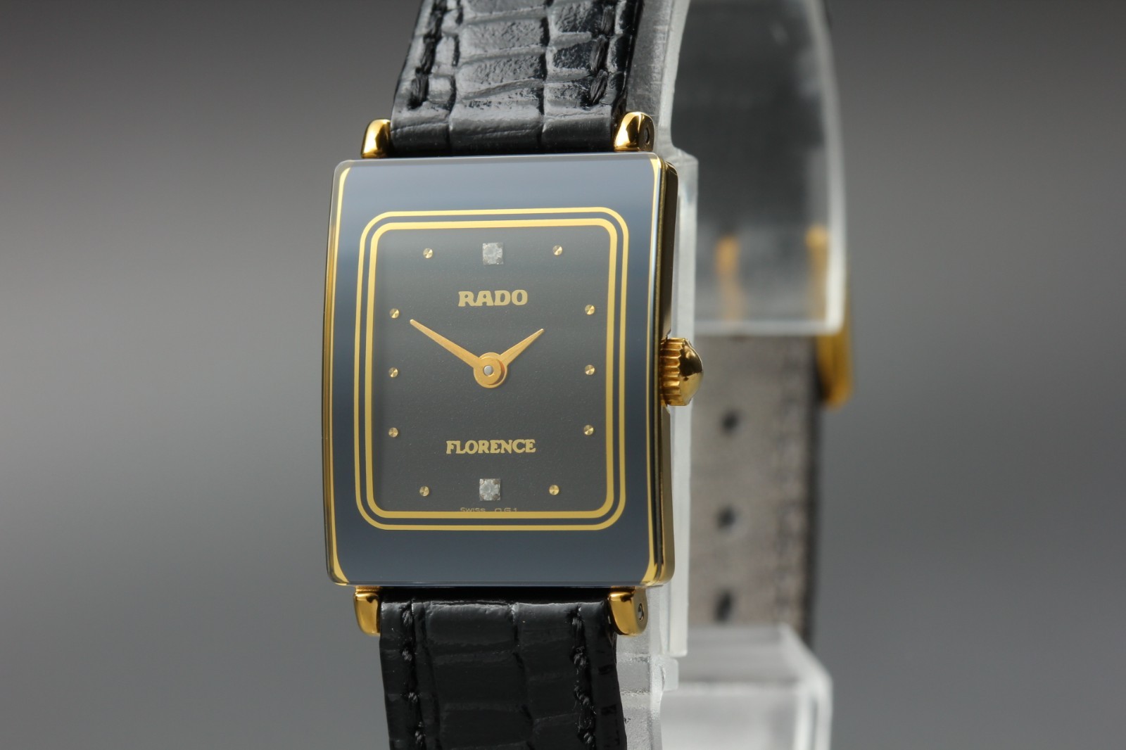 [NEAR MINT] RADO Florence 153.3606.2N Quartz Dia Black Women’s Watch From JAPAN