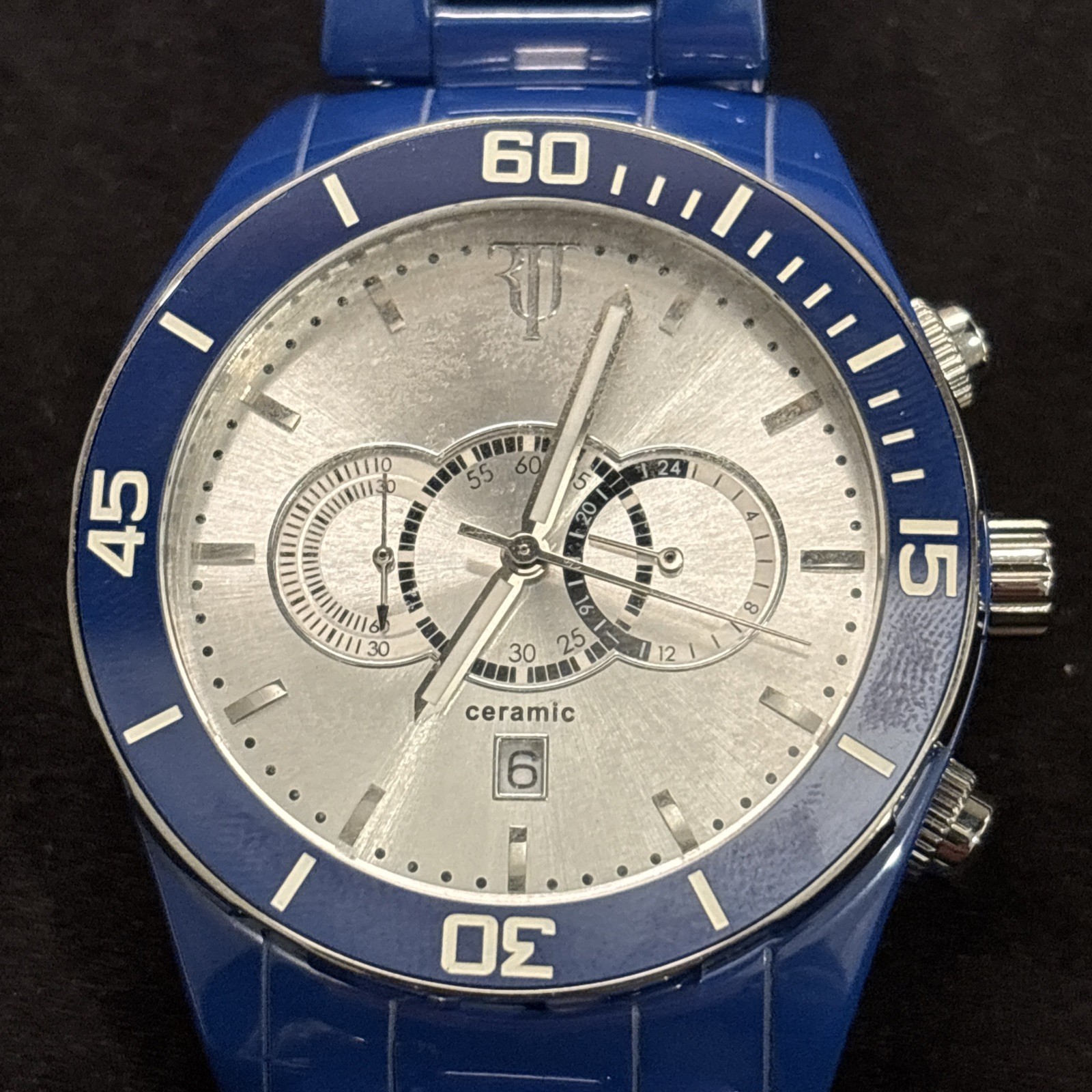 Timepieces by Randy Jackson Swiss Movement Sport Blue Stainless Steel. See Disc