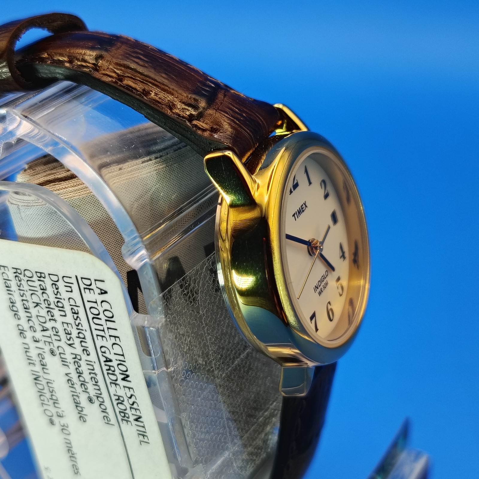 New! Vintage 2012 Timex Easy Reader Date 25mm Women’s Quartz Watch Leather NOS