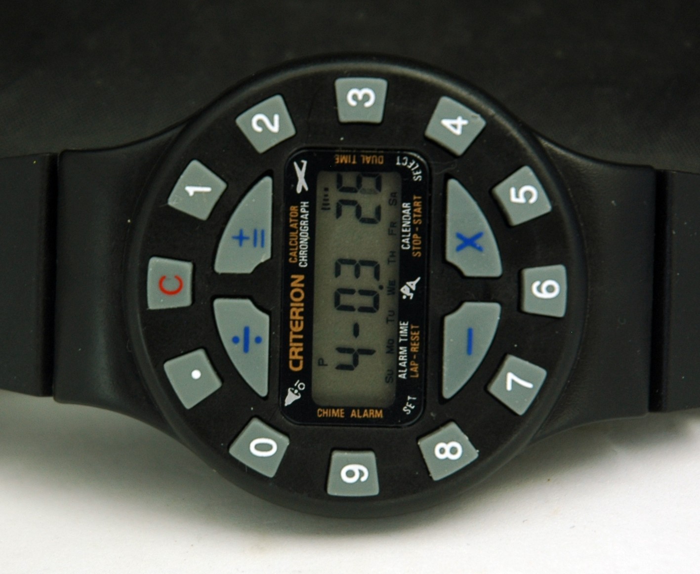 Criterion Round Calculator Digital LCD Men’s Watch Chronograph Alarm VTG x 1984