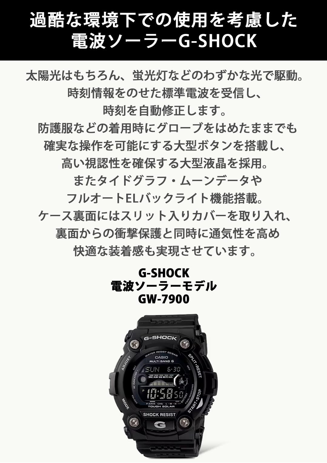 CASIO G-SHOCK GW-7900B-1JF MULTIBAND6 Men’s Watch