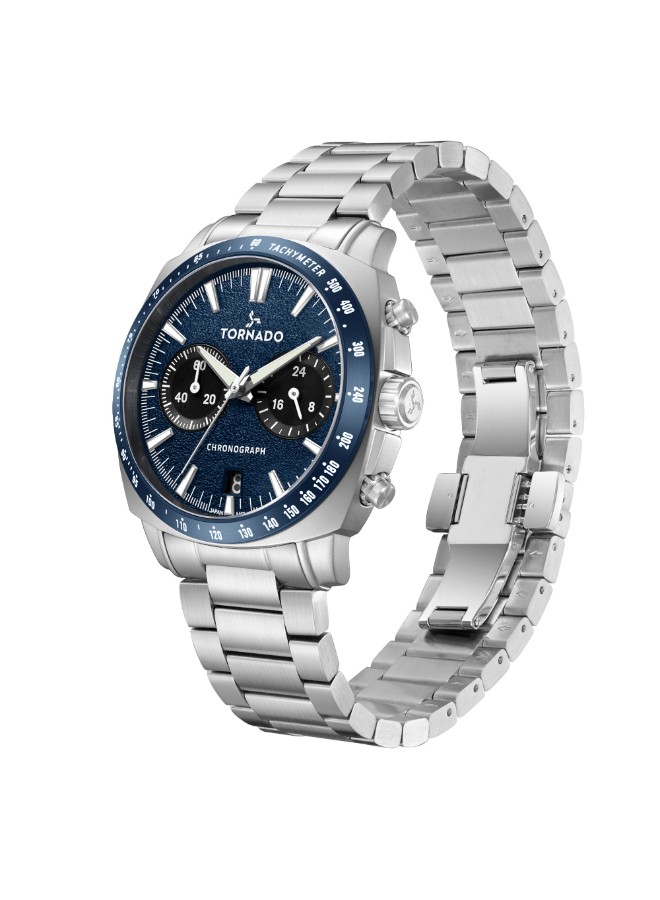 Tornado Men’s Chronograph Watch | Blue Dial, 42mm, 100 m (10 ATM)