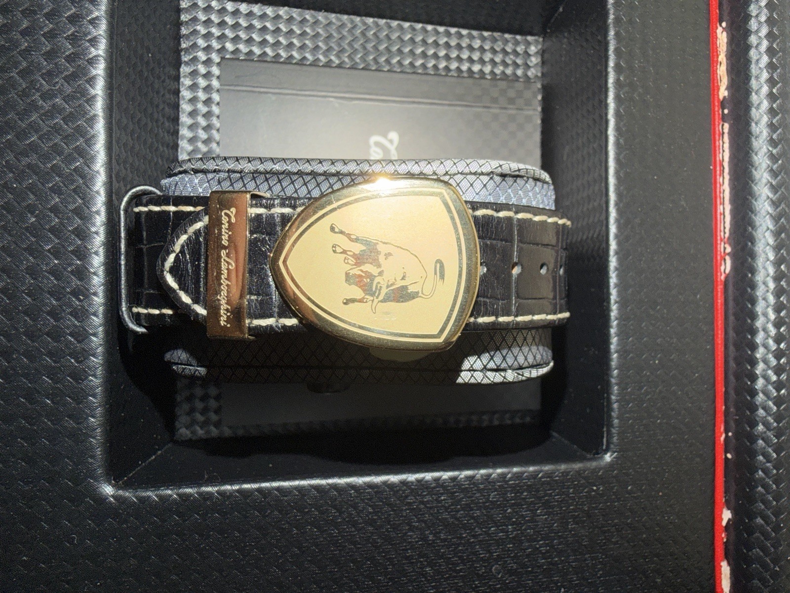 Tonino Lamborghini Spyder Quartz Chronograph 46mm Black Dial Gold Case 100m Box