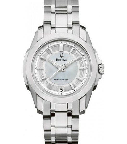 Bulova 96M108 Women’s Precisionist Mother Of Pearl Dial Silver Stainless Watch