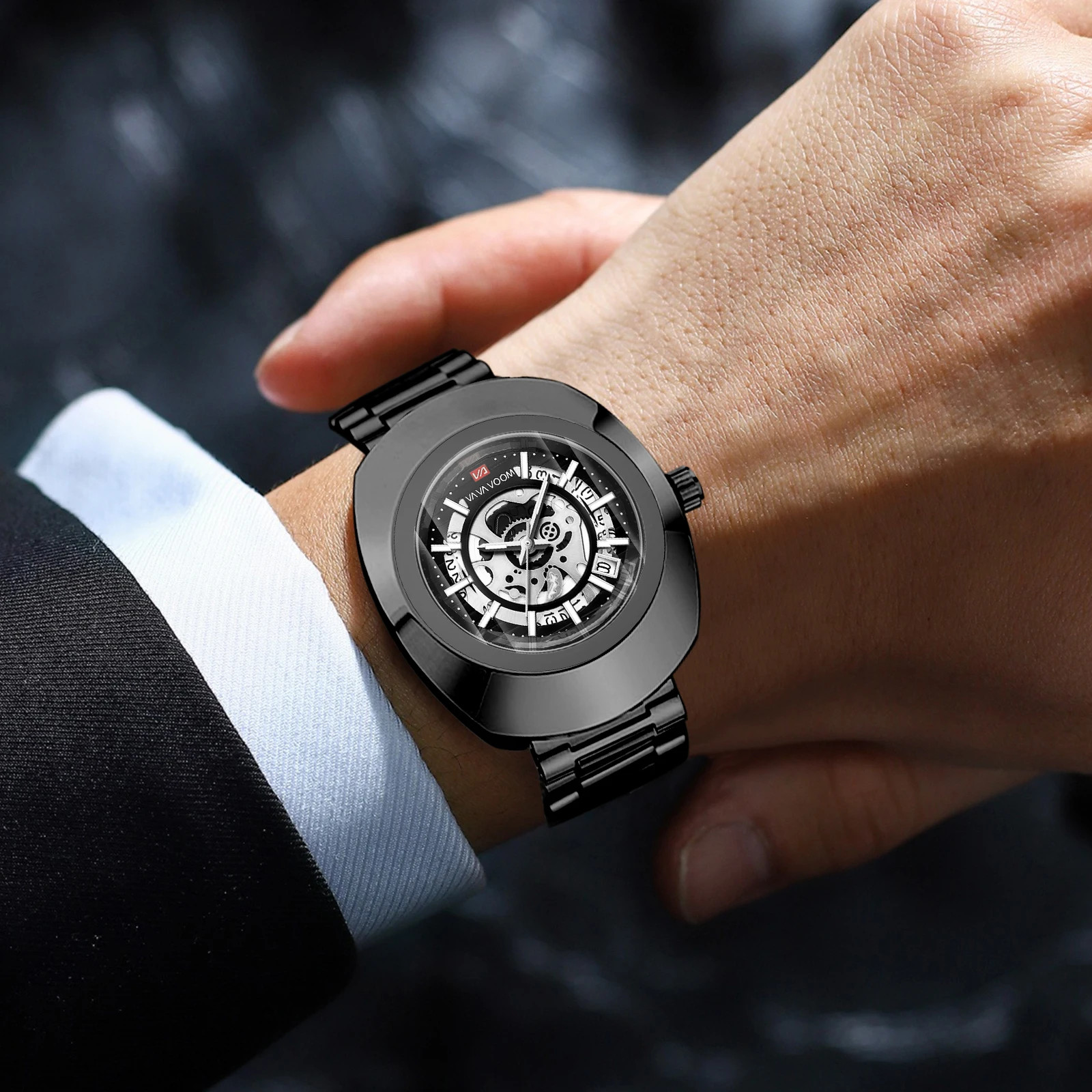 Quartz Watch Fashion Oval Hollow Original Top Business Style 3Bar Stainless St