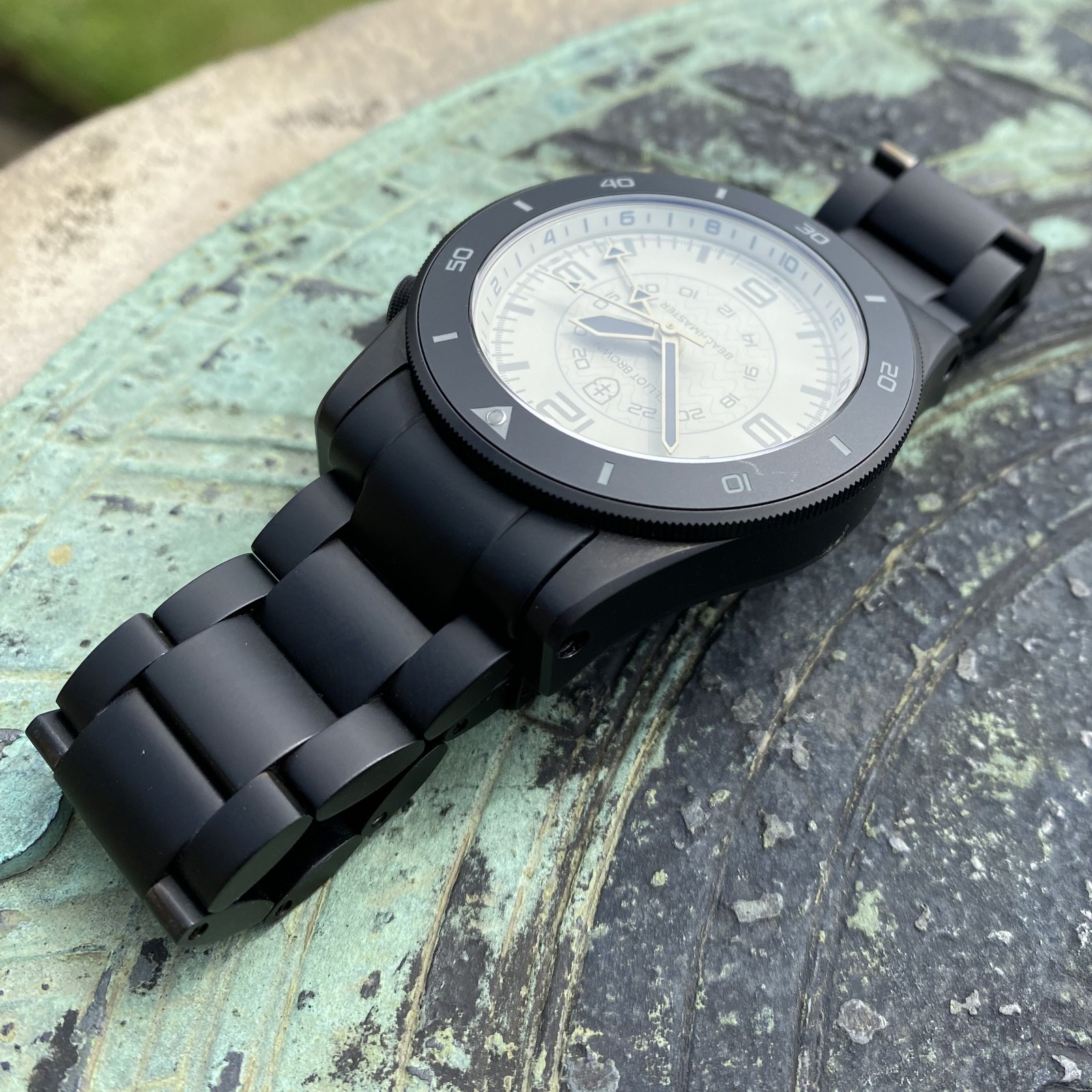 Elliot Brown Beachmaster Ghost Professional Black PVD Swiss Quartz Watch 40mm