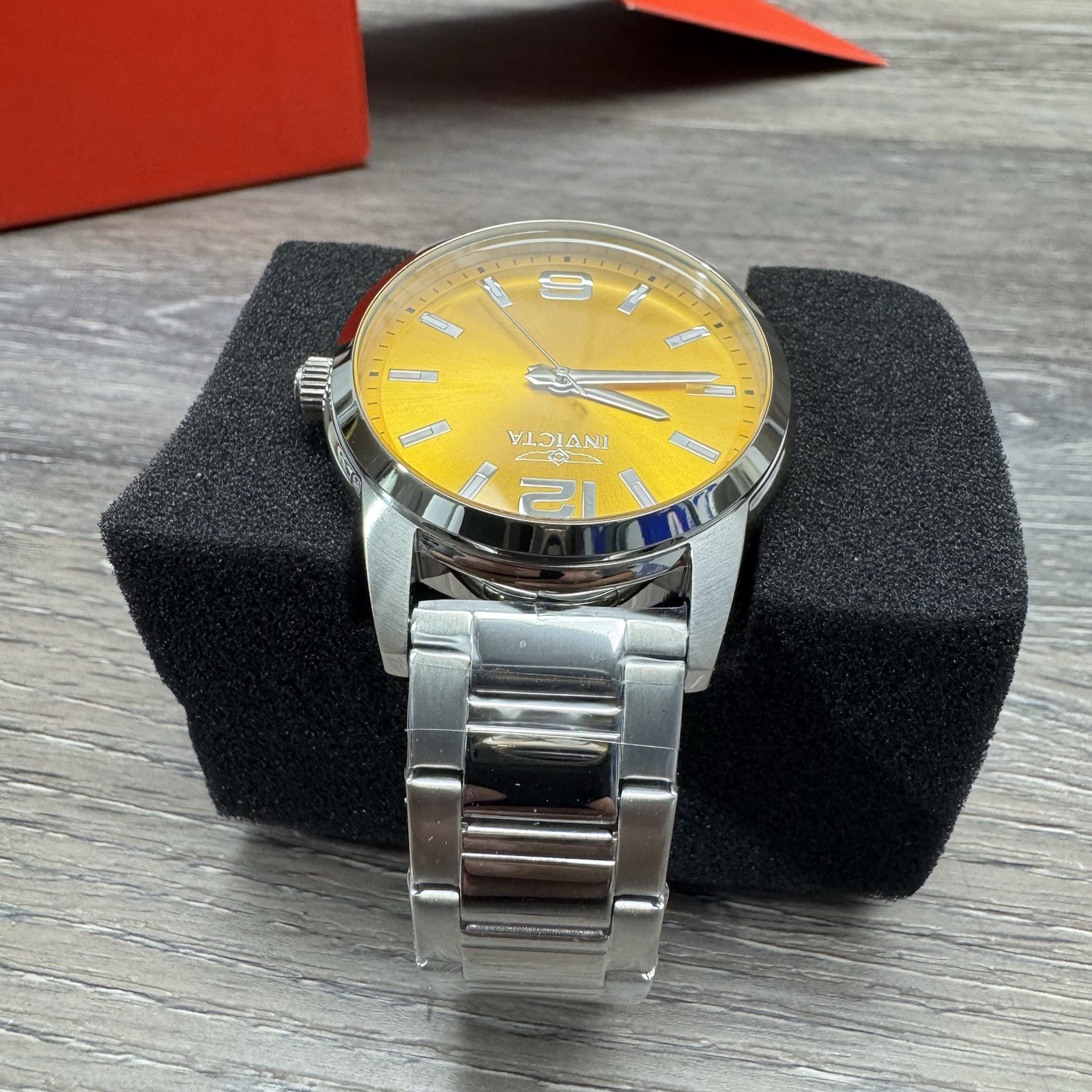 Invicta Celestial Watch Men 43MM stainless Steel Orange Sun Dial 48493
