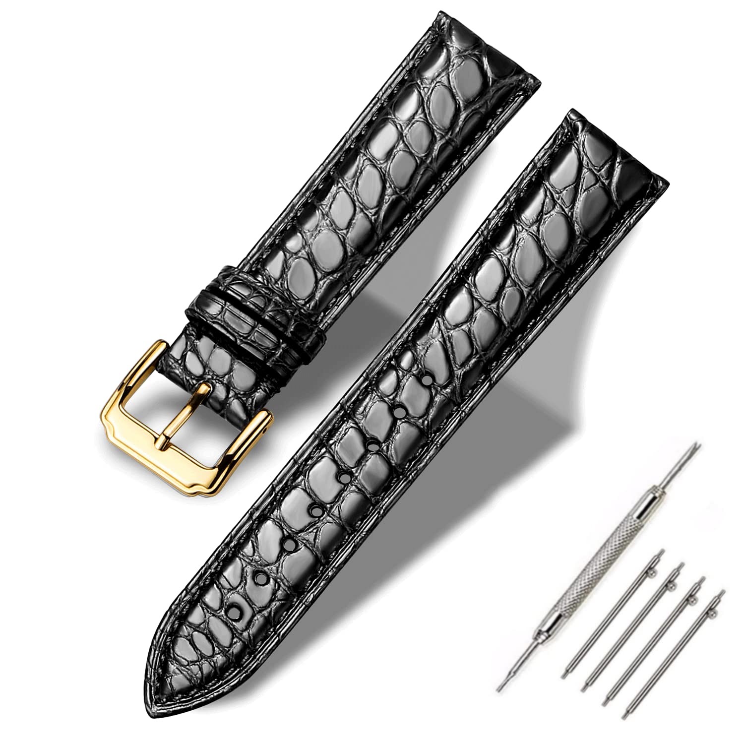 Moran Leather Watch Bands for Men Women, Quick Release Watch Straps, Alligator G