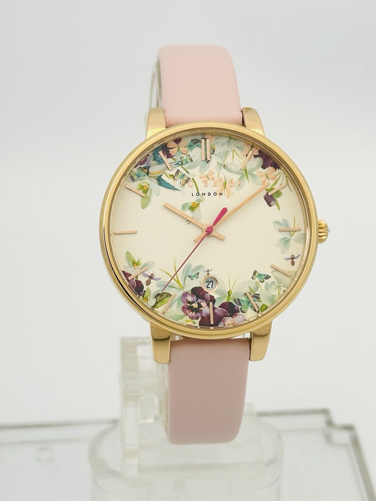 Ted Baker Kate 10031550 Ladies Classic Multicolour Dial Pink Leather Strap Watch