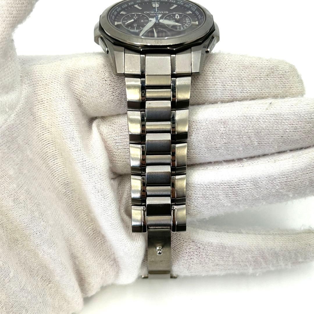 Casio Oceanus Manta OCW-S1000 Solar Radio Chronograph Titanium Band Watch JAPAN