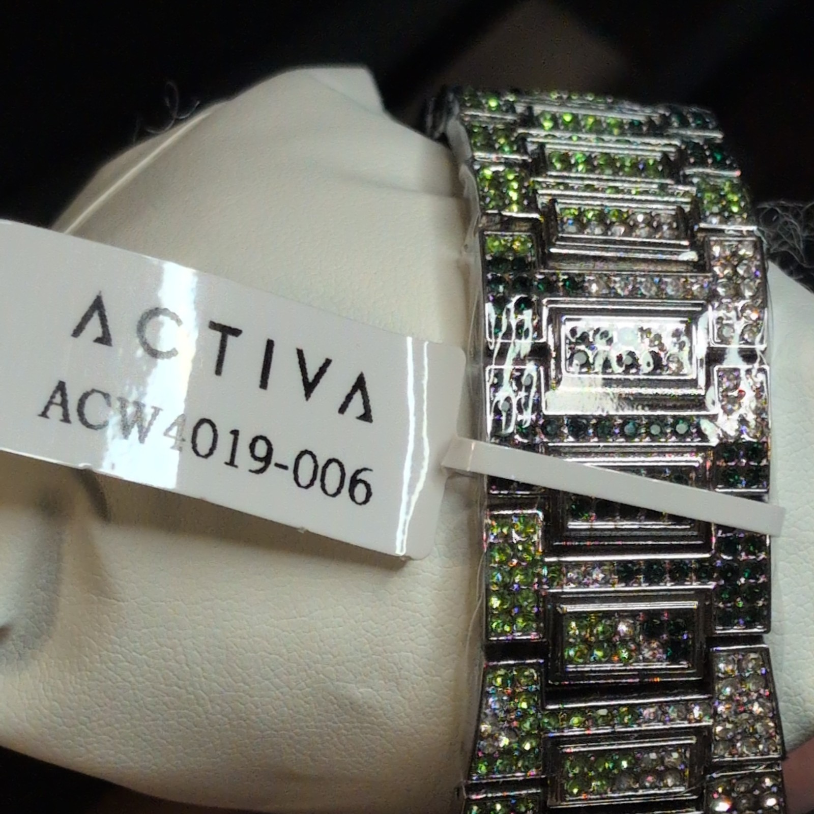 Activa X Invicta Mens Watch 51mm Silver Tone Camo Green ICE Bling ACW4019-006