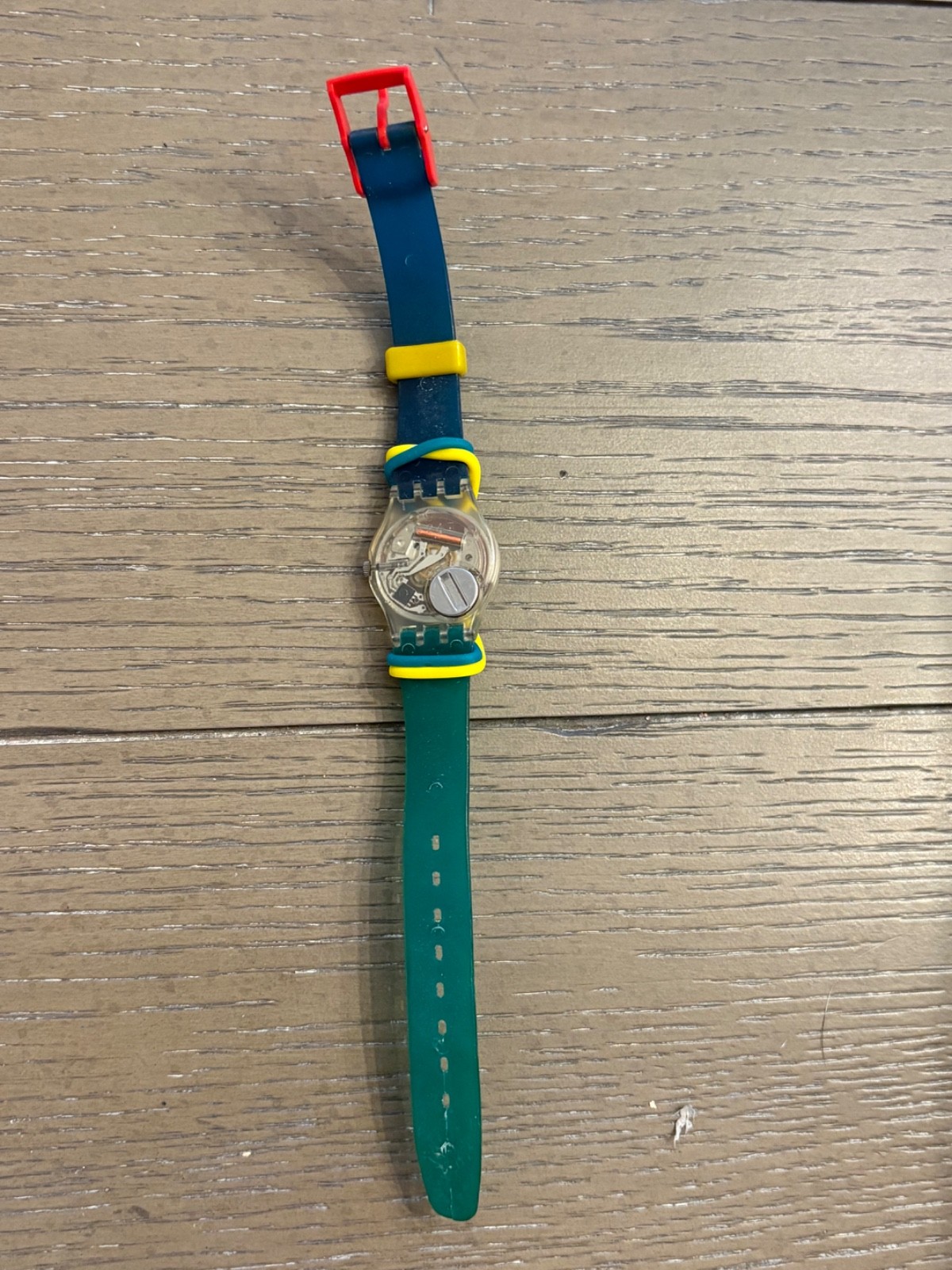 Swatch Watch Vintage Black Coral LK101 1986 Palm Coral Green Blue Works Skeleton