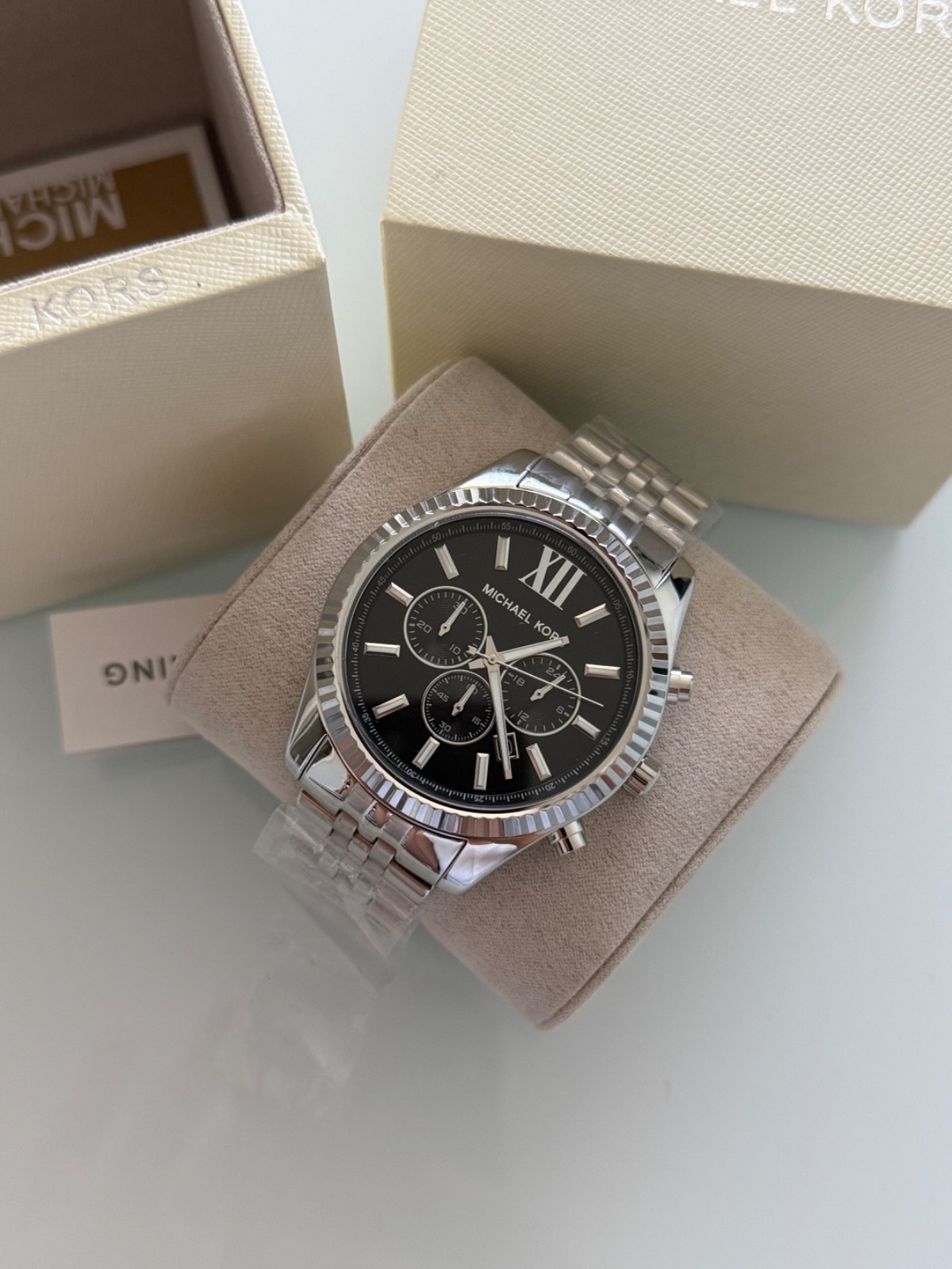 Michael Kors Lexington 44mm Stainless Steel Case and Stainless Steel Band Men’s
