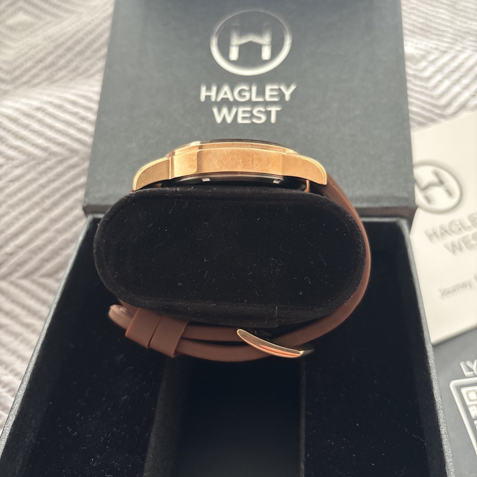 Hagley West Chrono Collection white face, rose gold chrono