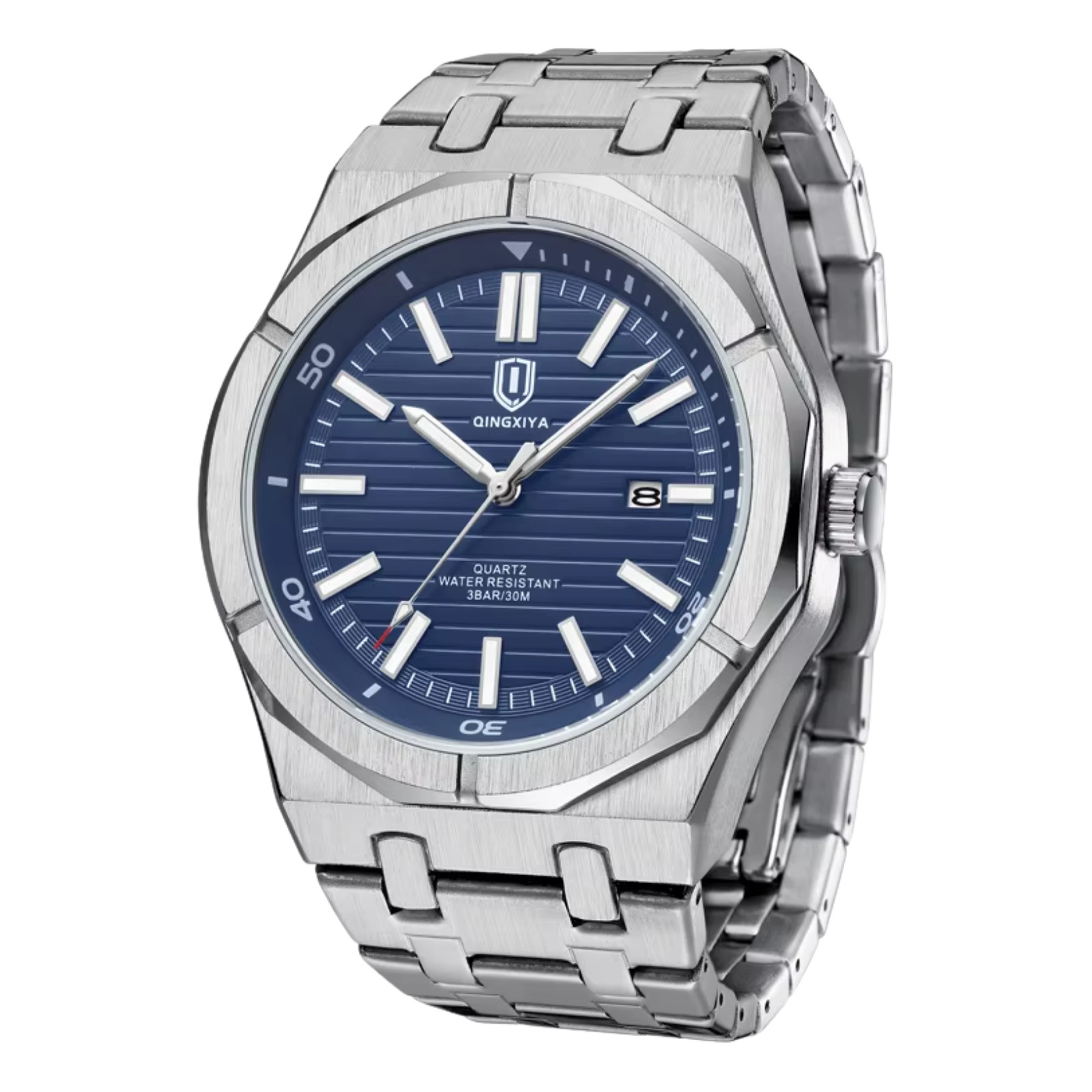 QINGXIYA 6676 Aikon 40mm Quartz Blue Dial Luxury Watch – New UK