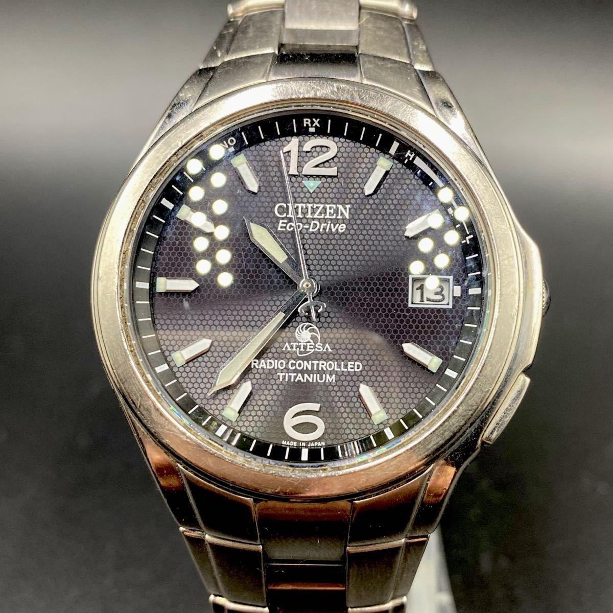 Citizen Attesa H410-T003788 Titanium Eco-Drive Solar Radio Watch From Japan