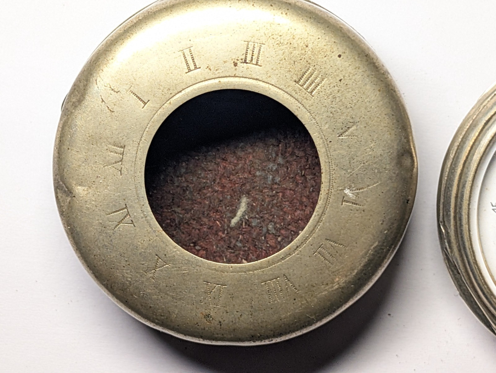 ANTIQUE CYLINDER POCKET WATCH WITH POCKET WATCH HOLDER