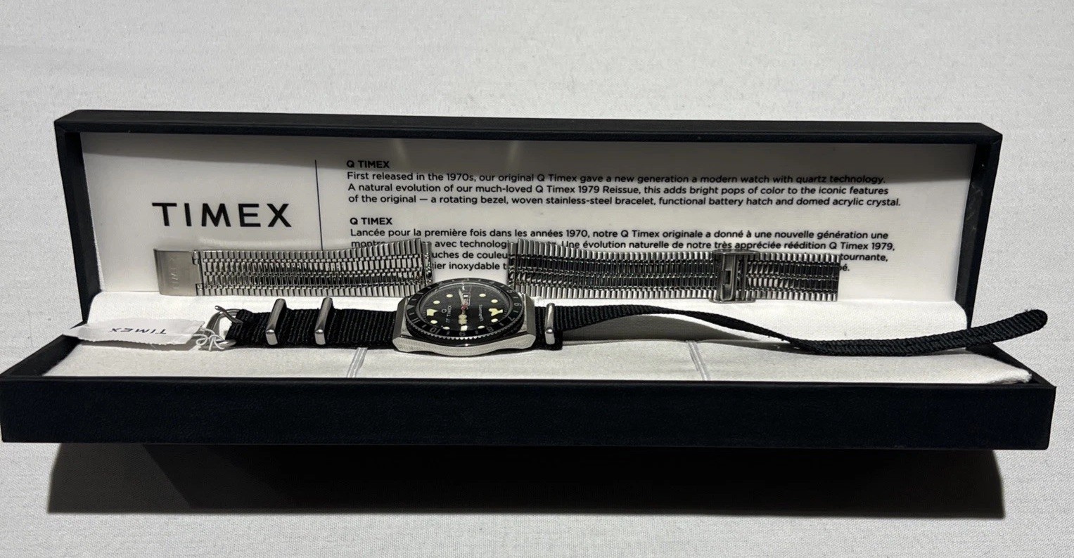 Timex Q Timex Mens Watch Reissue 38mm Stainless Steel Nato Strap TW2U60900 -F430