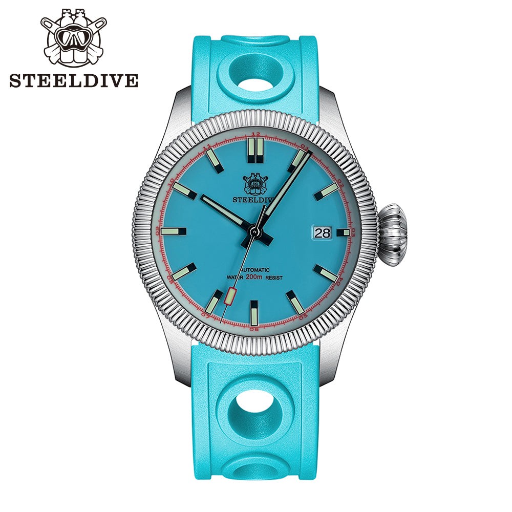 STEELDIVE SD1906T Mens 39mm 200M Automatic Dive Watch NH35 Sapphire Steel