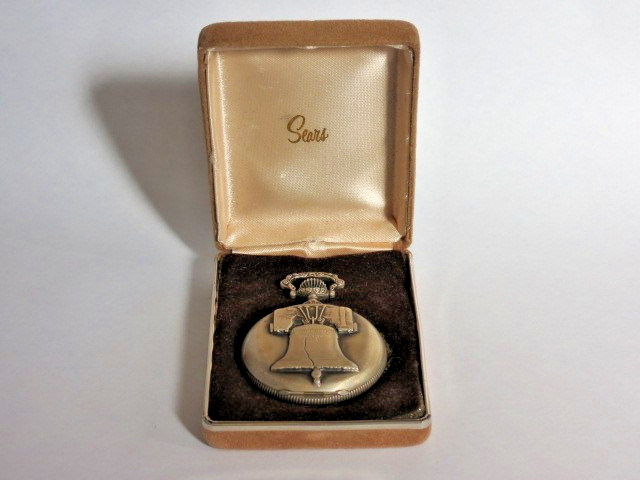 1776-1976 US Bicentennial 0.925 Silver Case Swiss Made 17 Jewel Pocket Watch