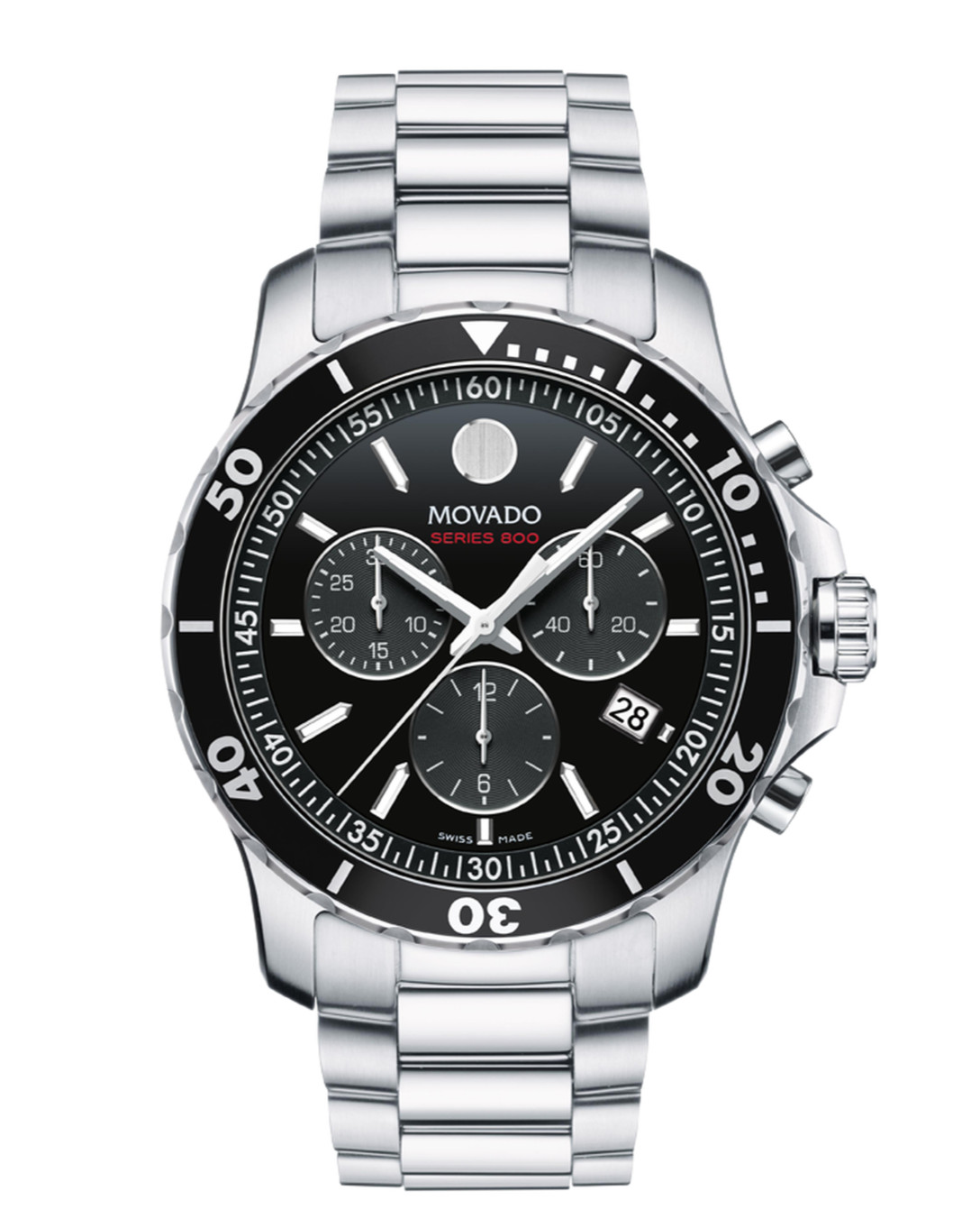 MOVADO Series 800 2600142 Chrono Quartz Black Dial Watch 42mm