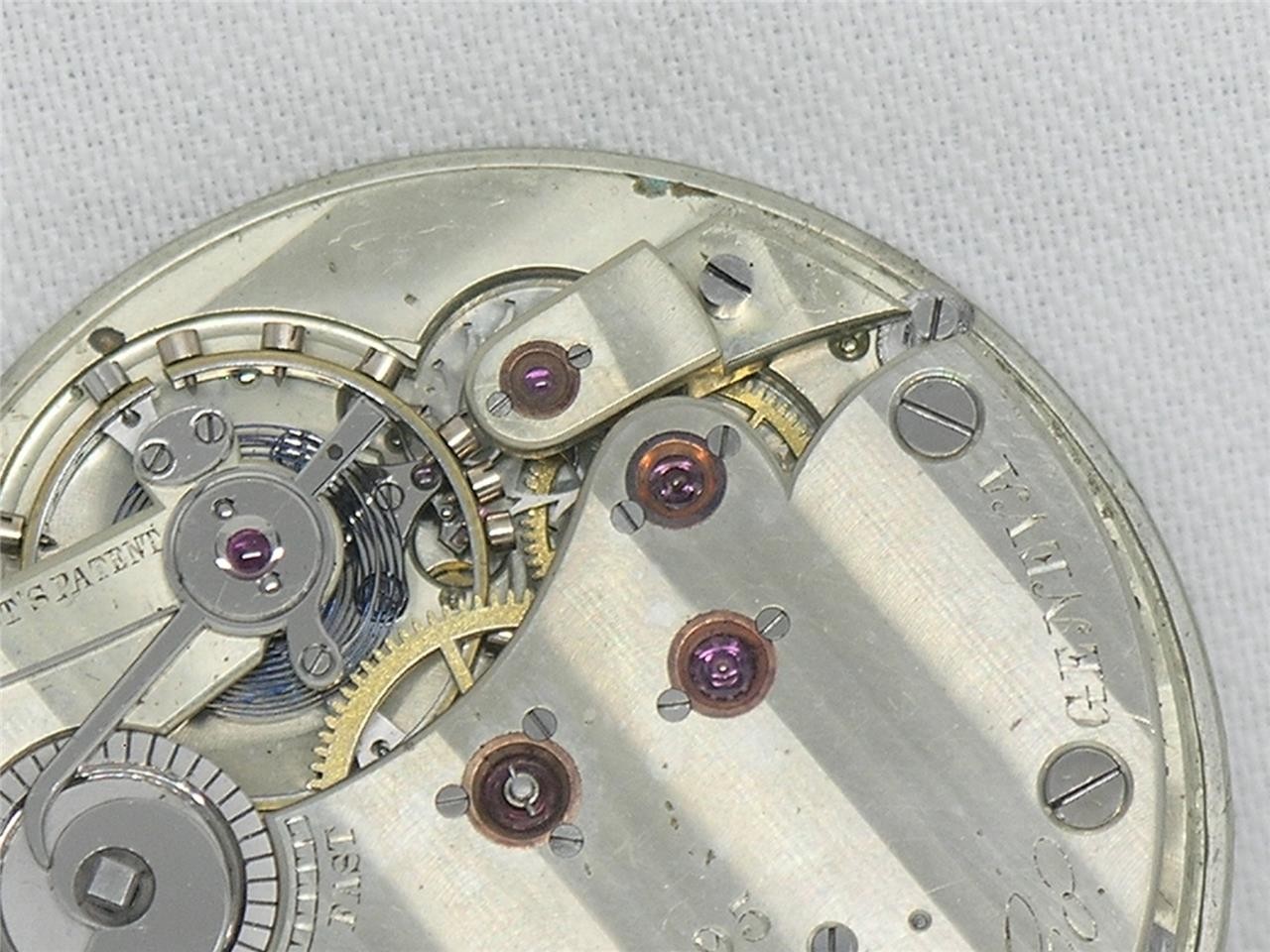 RARE 44MM TIFFANY PATEK PHILIPPE 20 JEWEL NICKEL POCKET WATCH W/ WILMOT’S PATENT