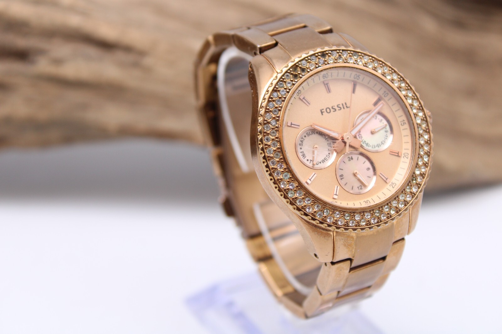 FOSSIL CHRONOGRAPH ES3003-111110 5ATM QUARTZ WATCH 37.8mm 20.6mm LUG RUNS (BB)