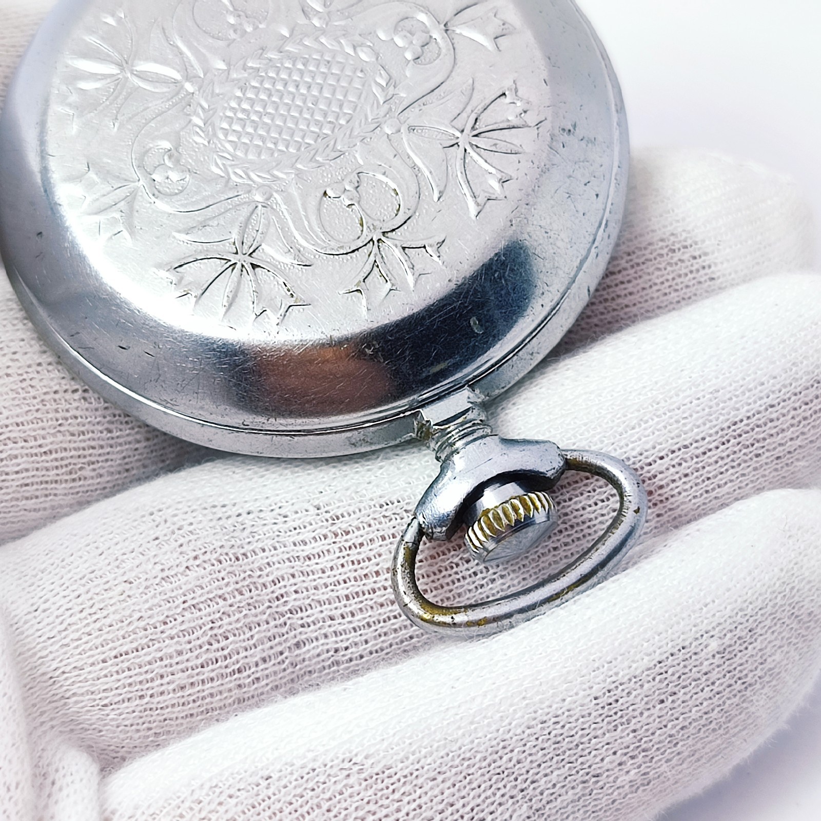 ⭐VINTAGE soviet pocket watch Molnia shell mechanical 3602 18jewels made in USSR*