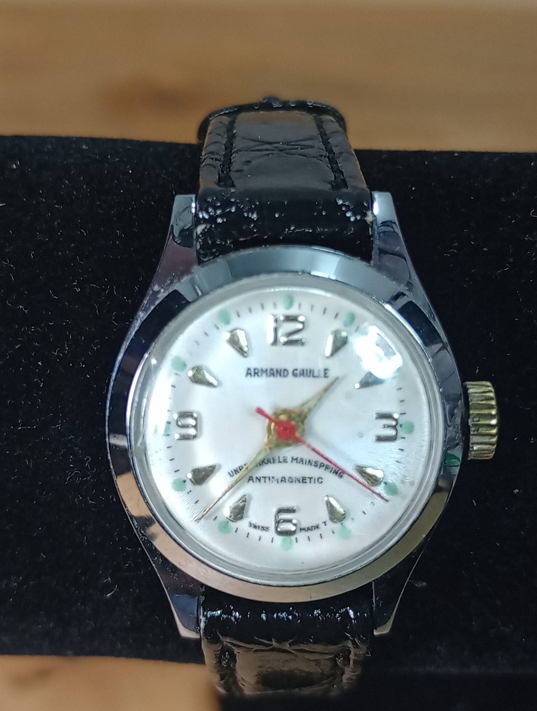 Rare VTG Armand Gaulle Automatic Watch 22mm Anti-magnetic Unbreakable Hairsp