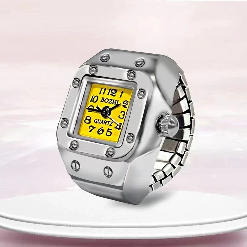 Ring Watch New Hot Selling Creative Alloy Shell Finger Square Dial Couple Men
