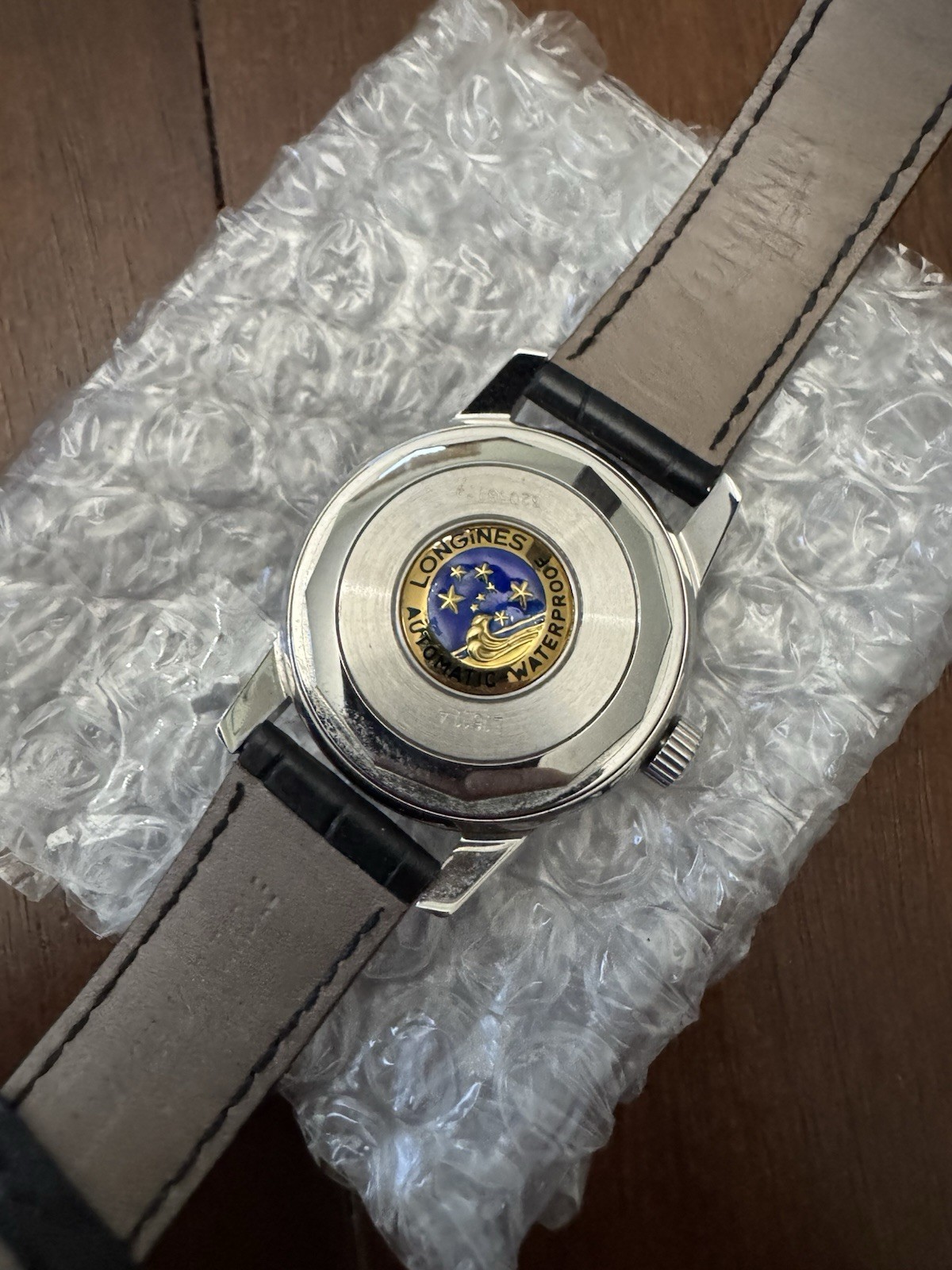 Longines Conquest Automatic Black Dial Date Alligator Leather Strap Watch